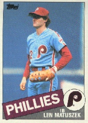 1985 Topps Baseball Cards      688     Len Matuszek
